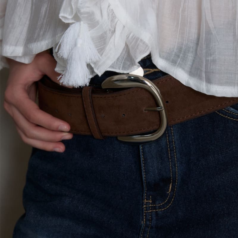 

pink PINEAPPLE NOVA SYNTHETIC SUEDE WIDE BELT_BROWN BROWN_FREE