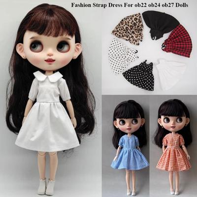Fashion Doll Strap Dress Cute Dolls Skirt for Azone Ob22/24/27 Dolls For Blythe Dolls