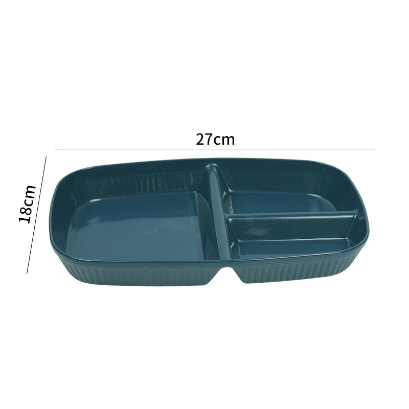 Household Simple Wheat Straw Compartment Dinner Plate Multifunctional Dinner Plate Noodles Vegetables Breakfast Plastic Plate