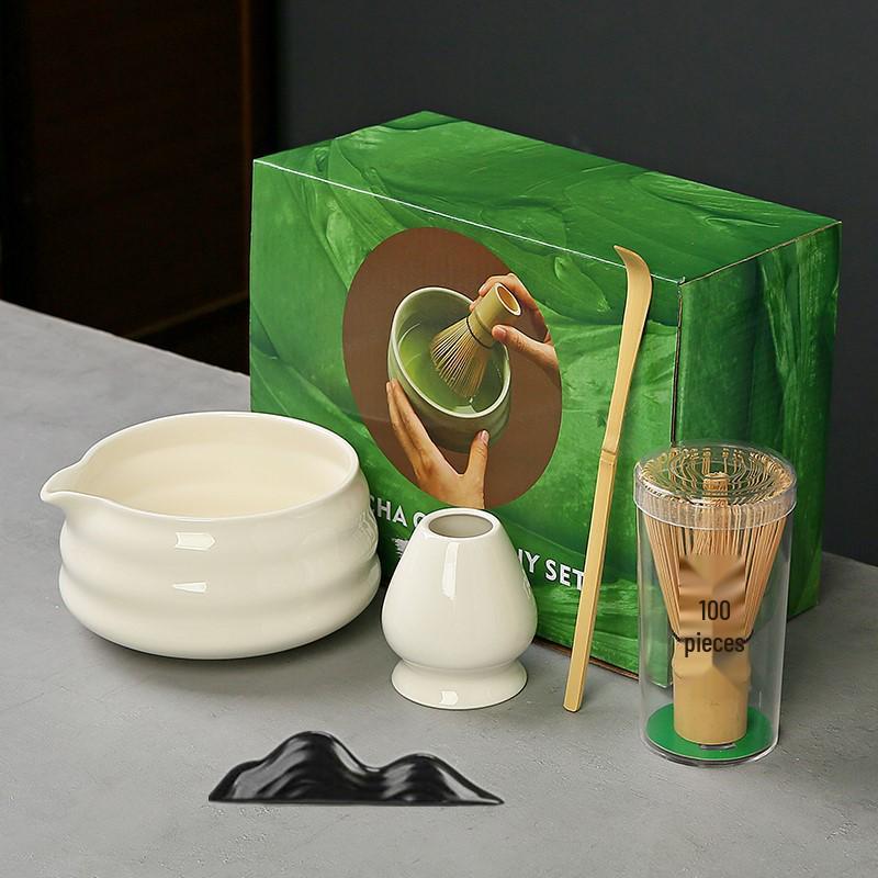 Japanese Ceramic Matcha Bowl Set with Bamboo Chasen Whisk – Perfect for Song Dynasty Tea Ceremony