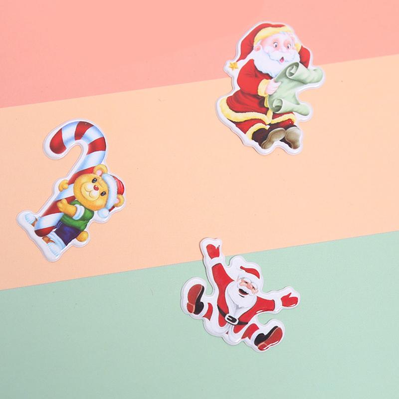 Christmas Style 3D Sticker 6/12Sheets Set Cartoon Santa Claus Bubble Stickers Classroom Mark DIY Decorating Props Stationery ZYF
