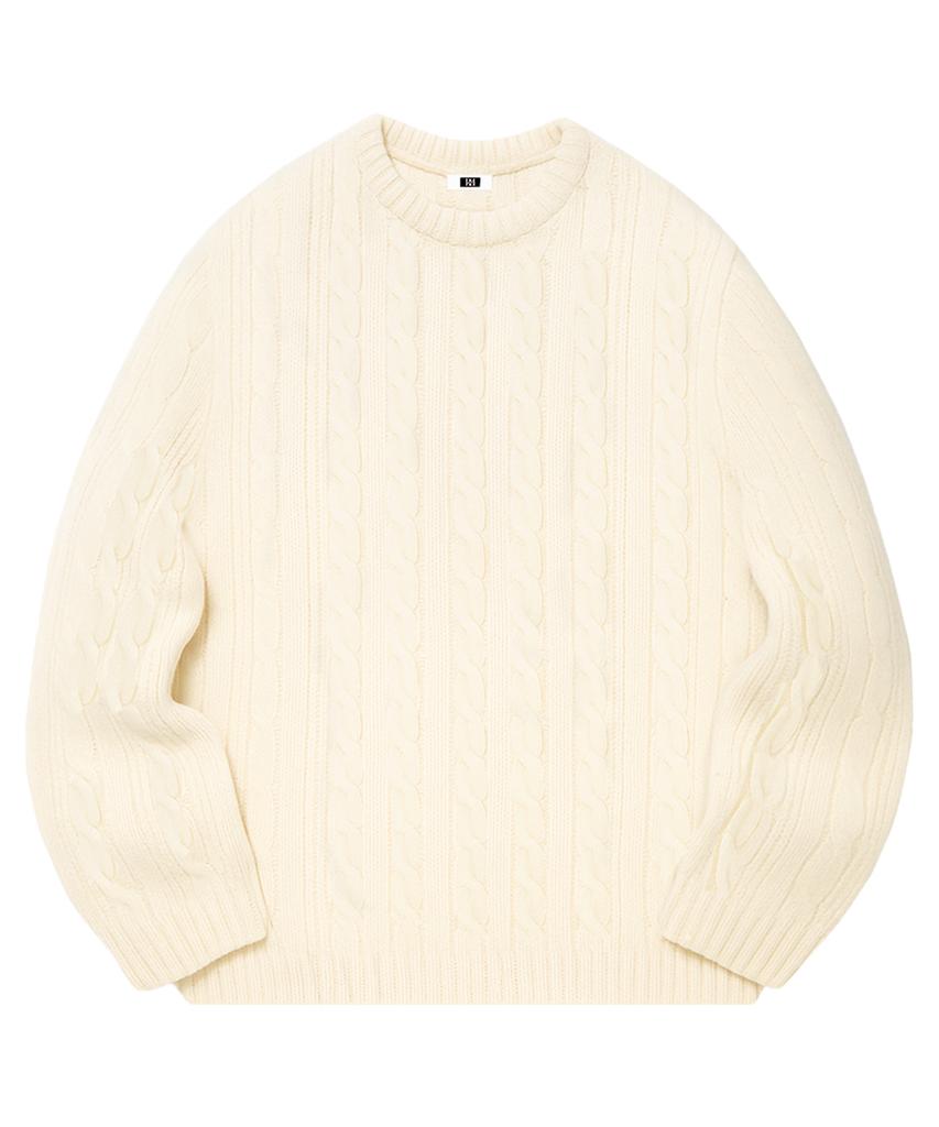 RANDOMOFF [Unisex] Réserve Cable Over Fit Knit [Ivory]