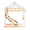 Beaded Bell Swing Double Climbing Ladder Stand Parrot Birds Toy Hanging Decor