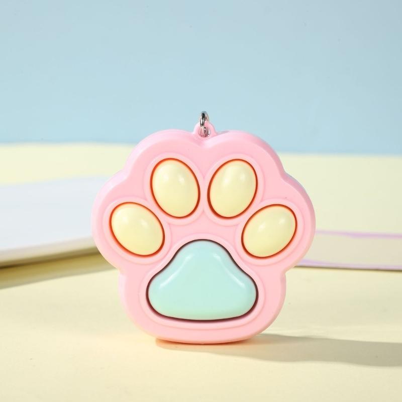 Interactive Cat Paw Keychain Press Toy for Stress Relief Keyring Office Travel Sturdy Plastic Accessory Gift