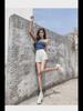 2021 Summer High-Waist White Denim A-Line Shorts for Women – Loose, Slimming Fit