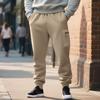 Men Cargo Jogger Sweatpants, Elastic Drawstring Waist Zippered Thigh Cargo Pocket Side Hand Pockets Ribbed Ankle Cuffs Soft Casual Athletic Trousers