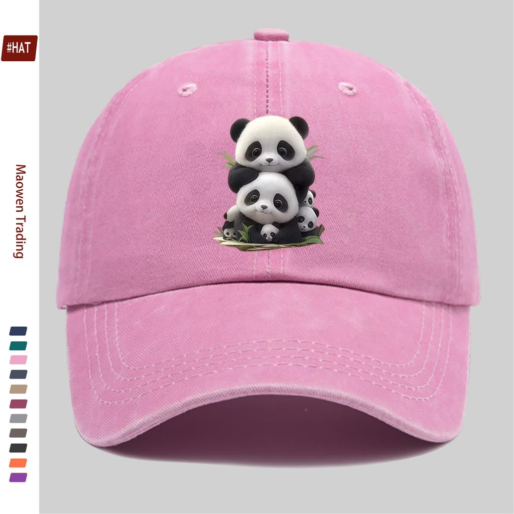 pc Cute Panda Print Baseball Cap Fashionable Trendy Design Sun Hat Truck Driver Decor Hat Adjustable Strap Papa Cap Street