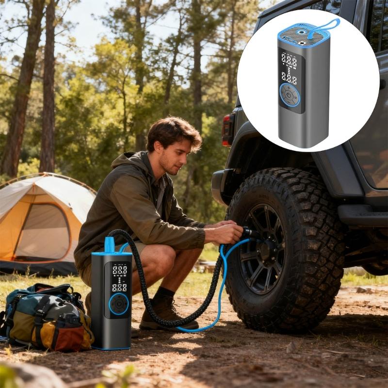 Electric Portable Air Pumps Wireless Tyre Inflator 150PSI Bicycles Car Motorcycle Cordless Air Compressor