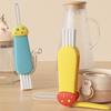 3Pcs 3 In 1 Cup Lid Cleaning Brush Set Soft Hard Bristle Heads 180 Degree Rotating Design Crevice Cleaner Brush