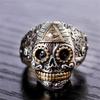 Fashionable Winged Skull Men's Ring Two-color Elder Punk Style Ring