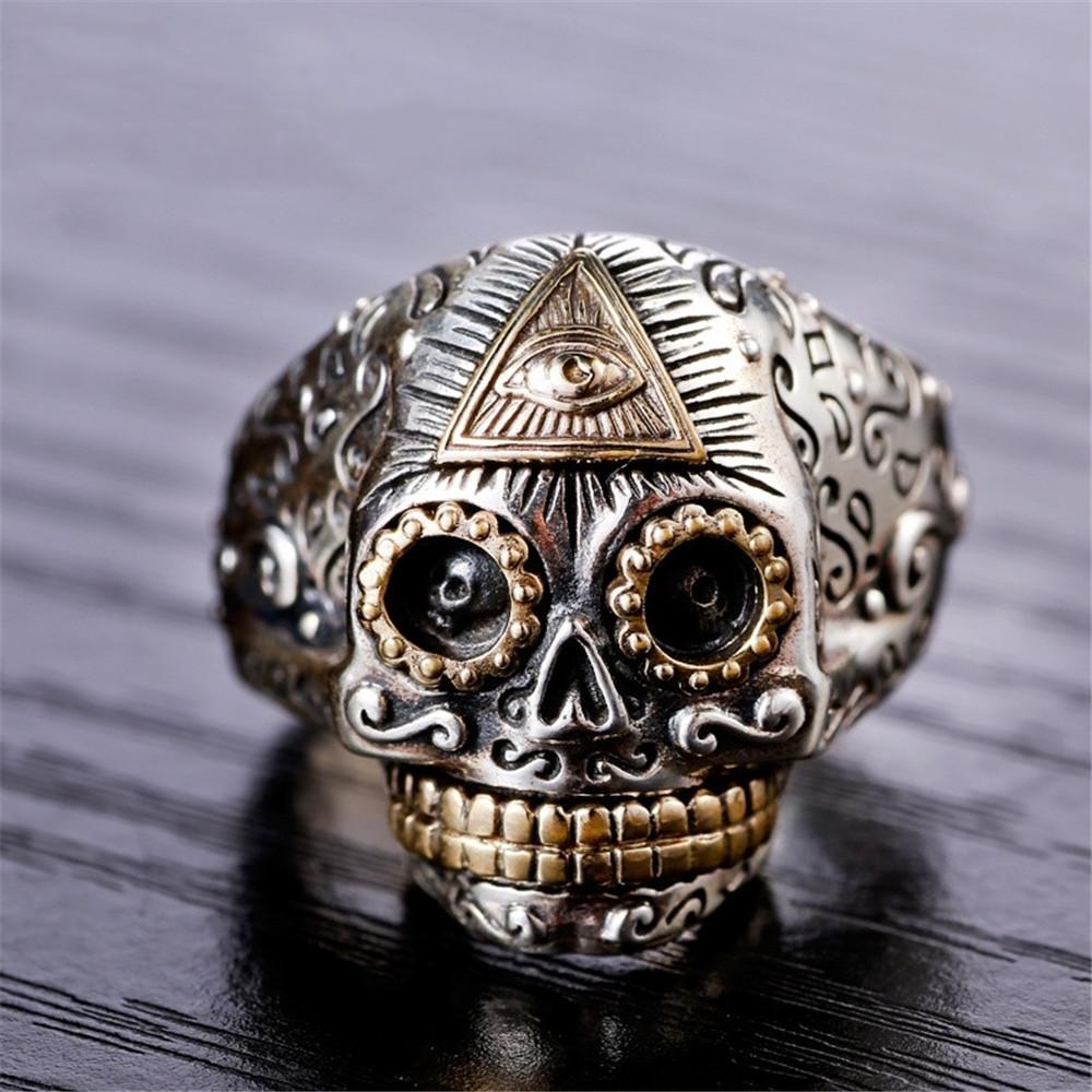 

Fashionable Winged Skull Men s Ring Two-color Elder Punk Style Ring 13