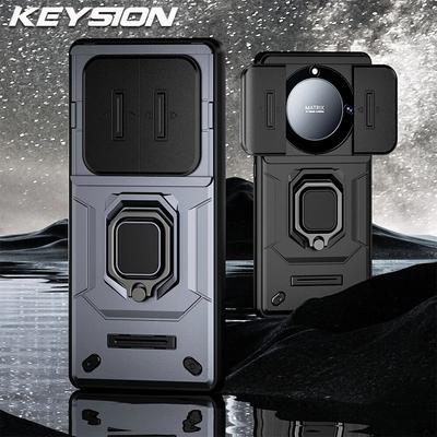 KEYSION Custodia antiurto per Honor X9A 5G X9b Magic 5 Lite Slide Camera Anello di protezione della copertura del telefono per Huawei Mate 60 Pro +