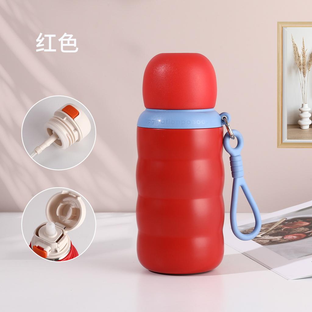 316 stainless steel insulated cup with creative mini bouncing straw and convenient hand-held water cup