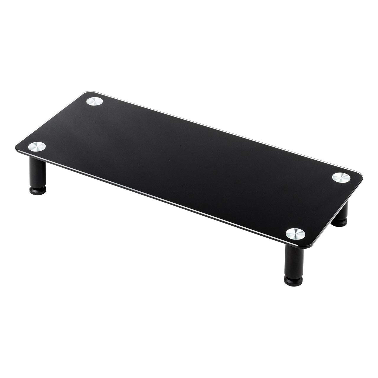 

Подставка для монитора Sanwa Direct, закаленное стекло, ширина 56 см x глубина 24 см, грузоподъемность 10 кг, регулировка высоты 9-10,5 см, черный, 100-MR145GBK