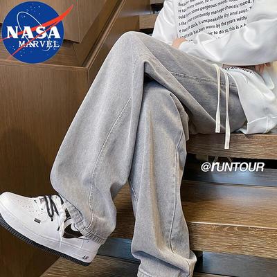 Calça Jeans Masculina NASA MARVEL Tendência Perna Reta Solta