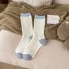 Socks, Double-Needle Mid-Tube Socks, Season, Thickened Wool Socks, Solid Color Socks, Colorful Thick Threads, Stacked Socks, All Sizes