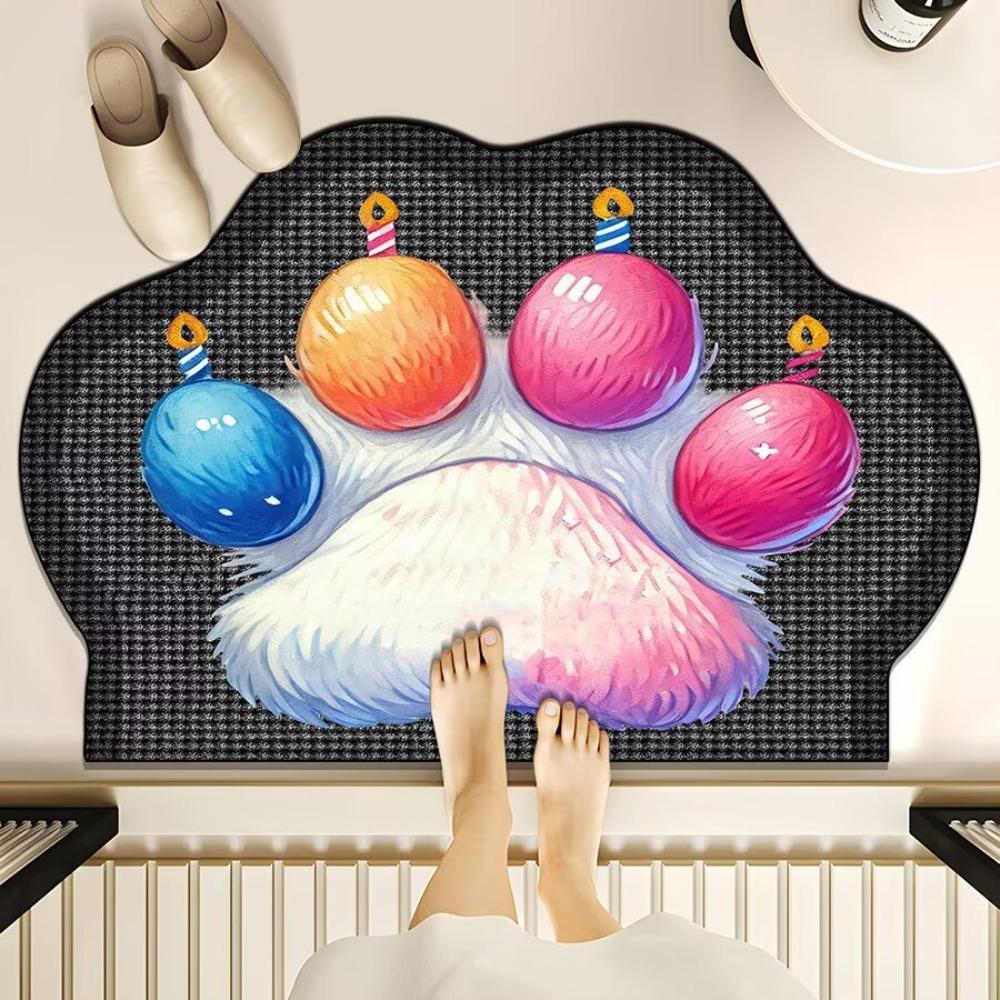 

Non-slip Cat Paw Carpet Diatom Mud Water Absorbent Mats Home Decor Floor Mat Living Room Style 2