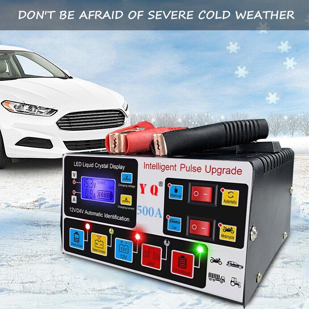 240W Araç Akü Şarj Cihazı 12V 24V Akıllı Nabız Onarım LCD Dijital Ekran Hızlı Güç Şarj Cihazı Tam Otomatik