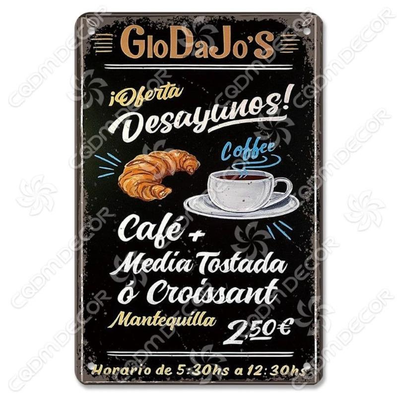 Eat Breakfast at Night Funny Sign, Kitchen Wall Decor Metal Plaque 20x30cm