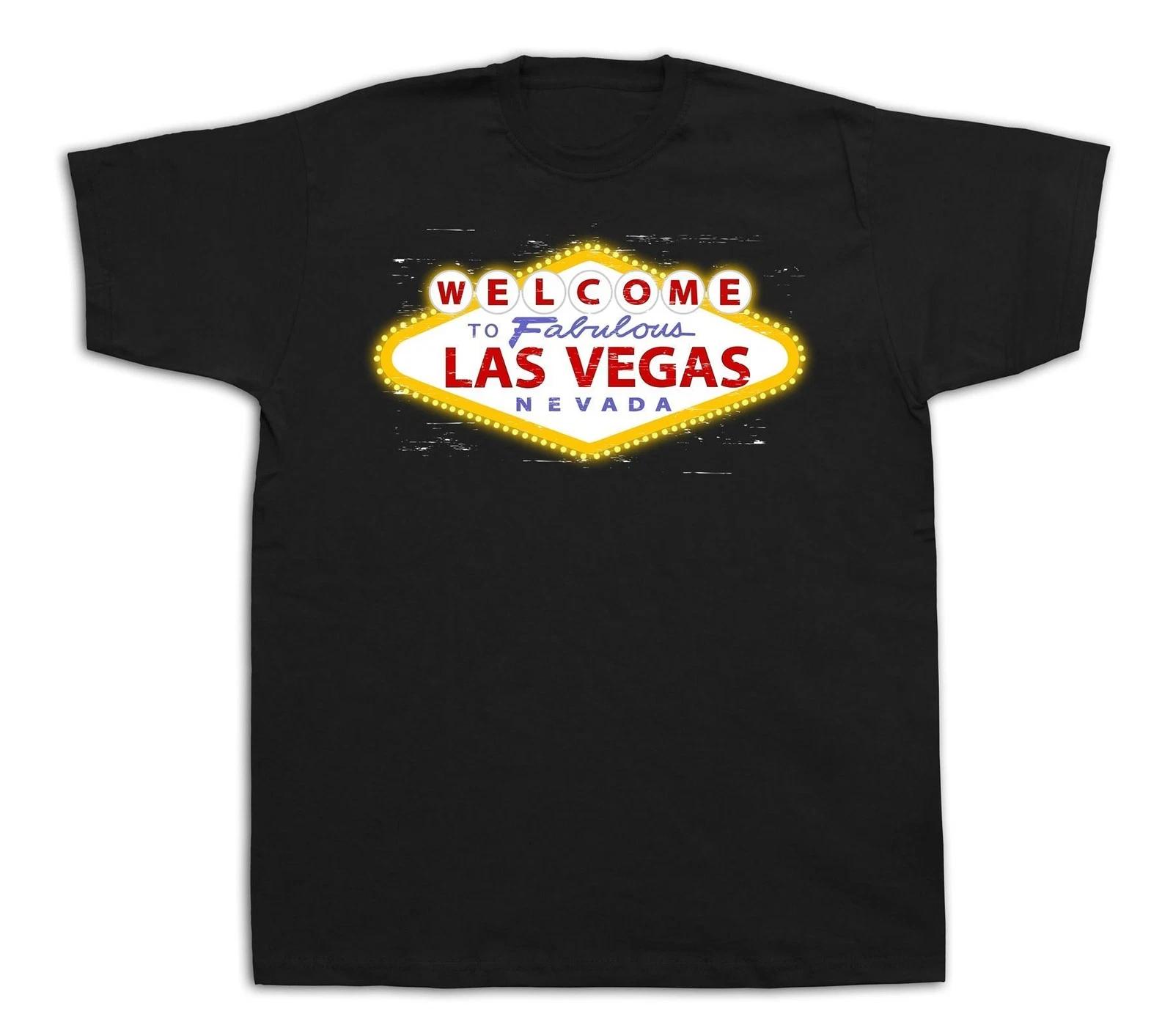 Welcome to Las Vegas nevada sign lights city t-shirt funny apparel casual tee S