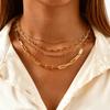 Gold Plated Stainless Steel Paperclip Chain Necklace For Women, Adjustable Rectangle Link Layering Choker Waterproof Jewelry