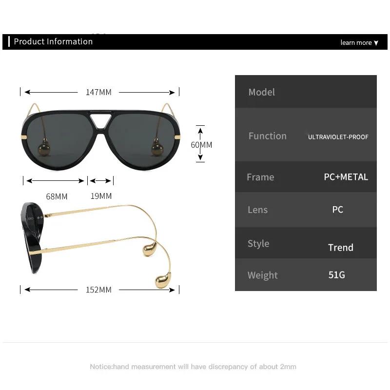 Oversize Unique Pilot Sunglasses Fashion Punk Sun Glasses Shades UV400