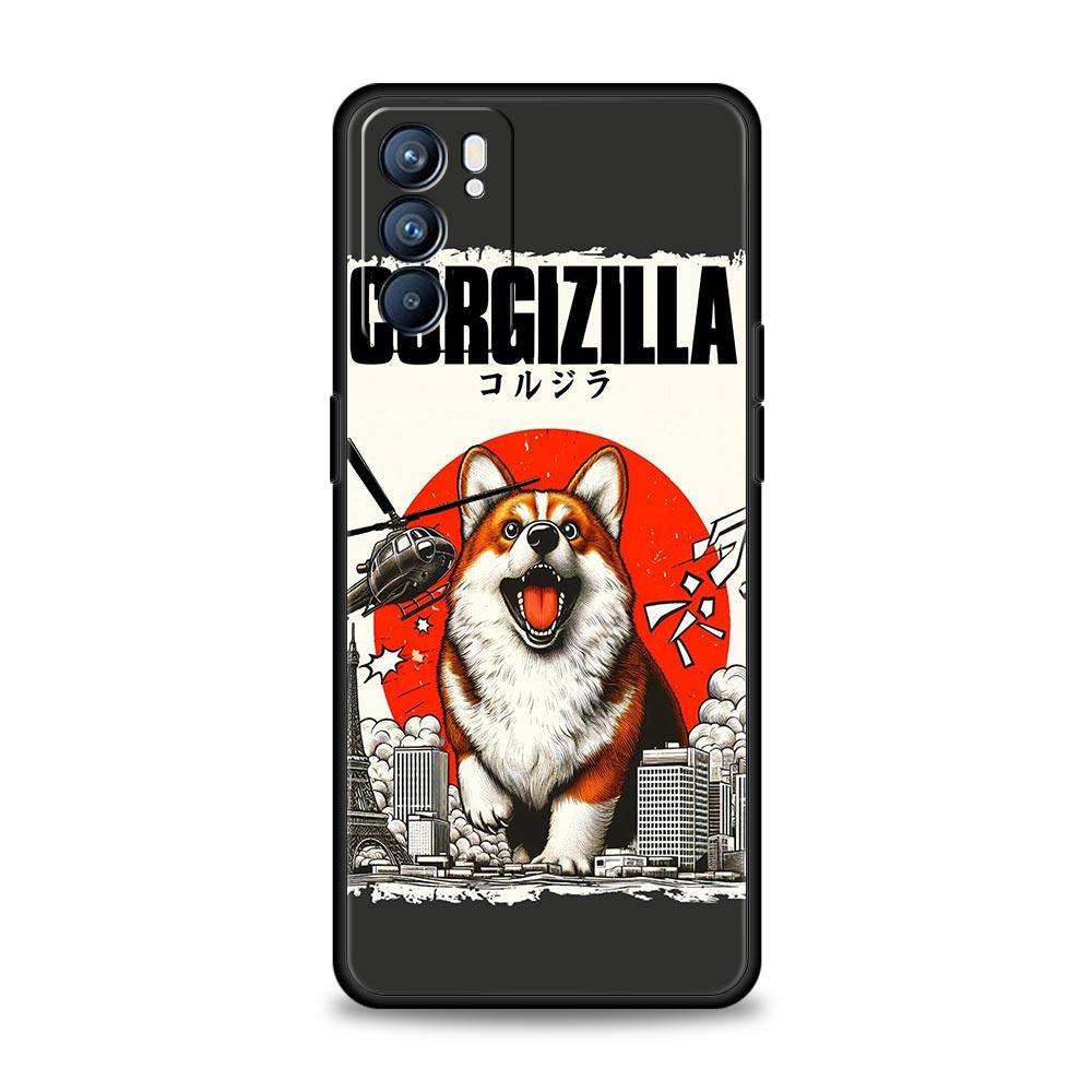Cute Corgi Dog Phone Case For Oppo A17 A31 A54 A57 A78 A79 A98 Find X5 X6 Reno 6 7 8 10 11 12 13 F Pro 5G Soft TPU Cover Fundas