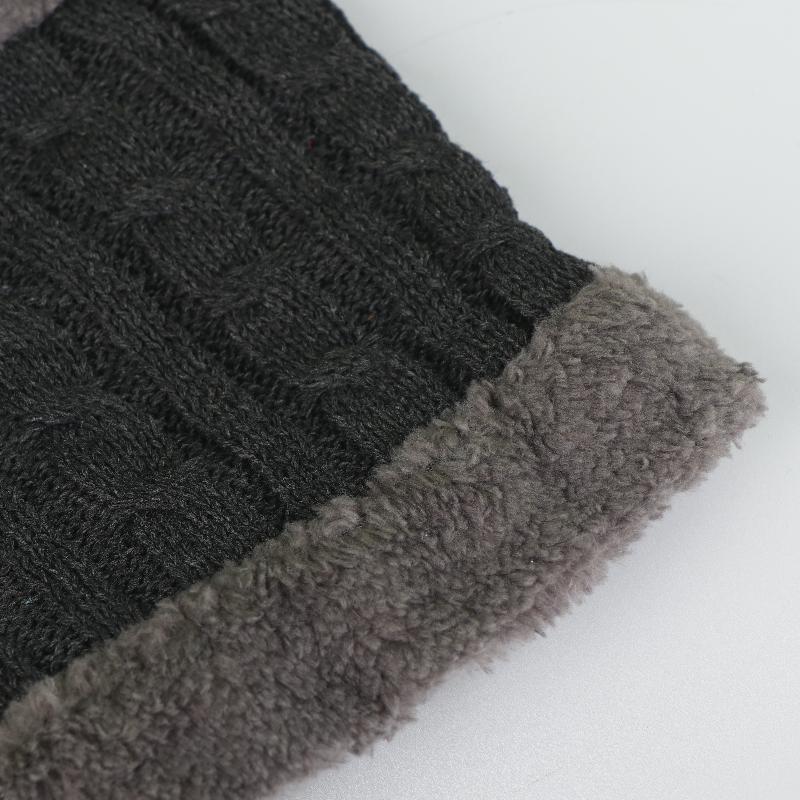1Set Winter Warm Hat Scarf Set For Men Women Outdoor Thickened Cycling Hats Scarf  Windproof Cold-Proof Scarf Cap