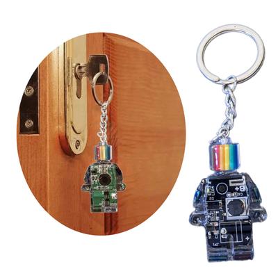 Porte-clés Électronique en Forme de Robot Couleur Arc-en-ciel Porte-clés Chaîne de Téléphone Multifonctionnelle Femmes Filles Accessoires Sac Portefeuille