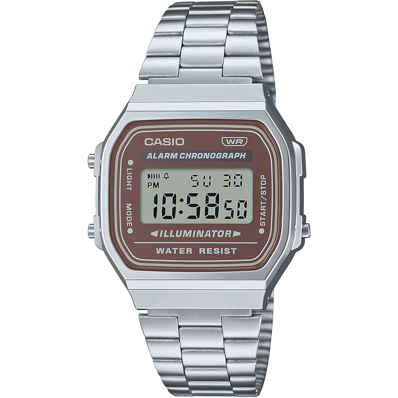 

[Casio] CASIO цифровые часы винтажная серия A168WA-5AY мужские женские детские серебристо-коричневые зарубежная модель [продукт]