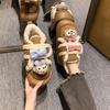 Cute cartoon thick-soled soft-soled cotton shoes for women's autumn and winter new non-slip, wear-resistant, piled warm and heightening fluffy shoes