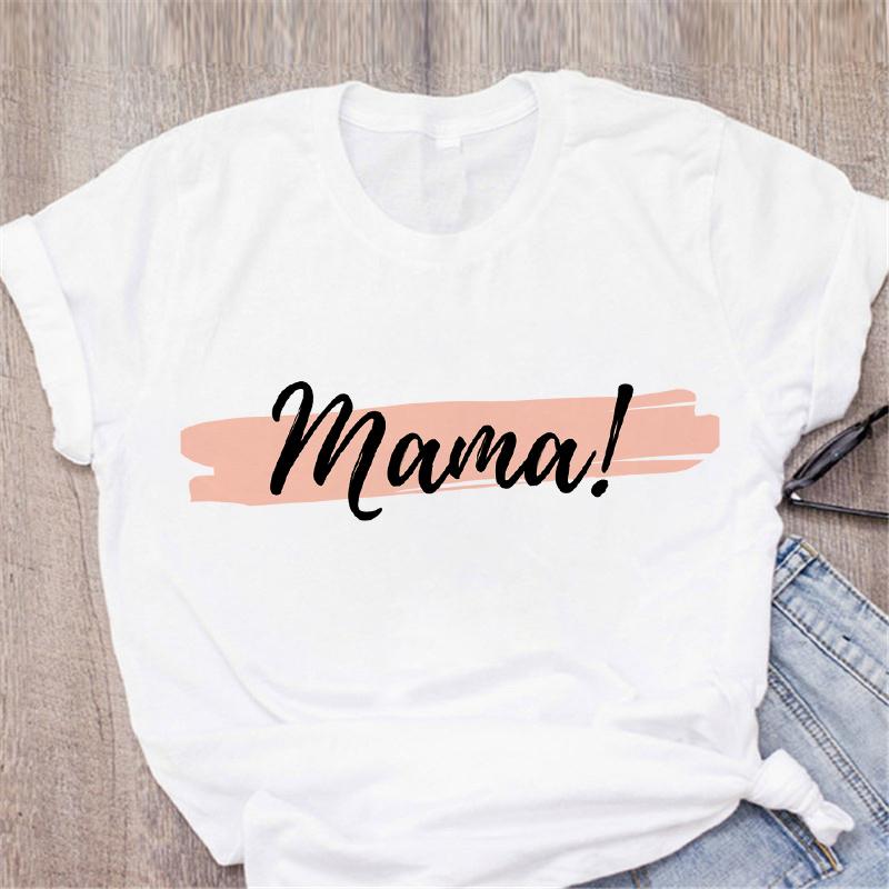 Neue Mama Buchstaben Shirts Bedrucktes Sommer Damen T-Shirt Lässig Kurzarm Tees Geometrische Figur Ulzzang Harajuku Damen Oberteile Shirt