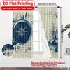 2D FLAT PRINTING 2pcs Curtains (Without Rod) Nautical Ships and Compass Design Modern Fashionable Curtainments during the