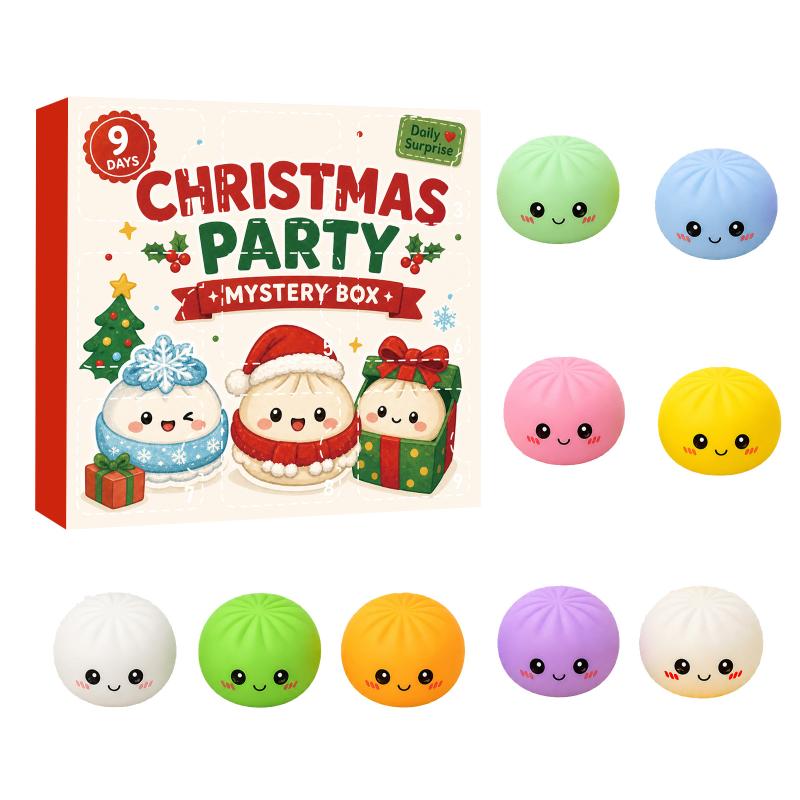 2026 Christmas Advent Calendar Mystery Dumpling Blind Box 24 Day Countdown Squeeze Sensory Fidget Holiday Gift Set