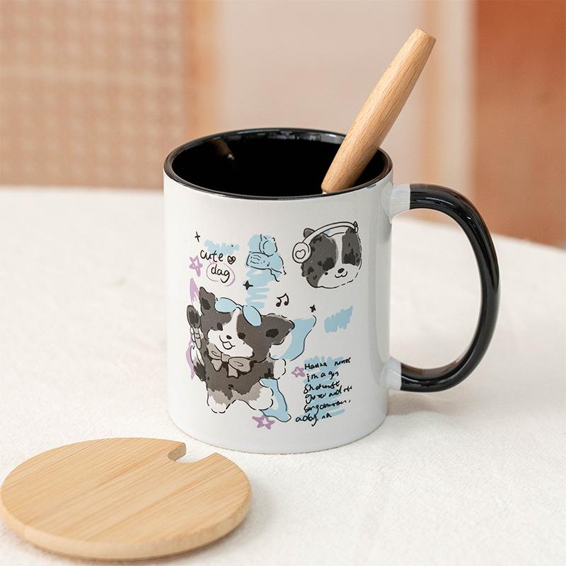 

Мультяшная двухцветная маленькая кружка для второго плана, высокая ценность, чашка для воды, летняя, для общежития, чашка для кофе с молоком, подарок 301-400ml