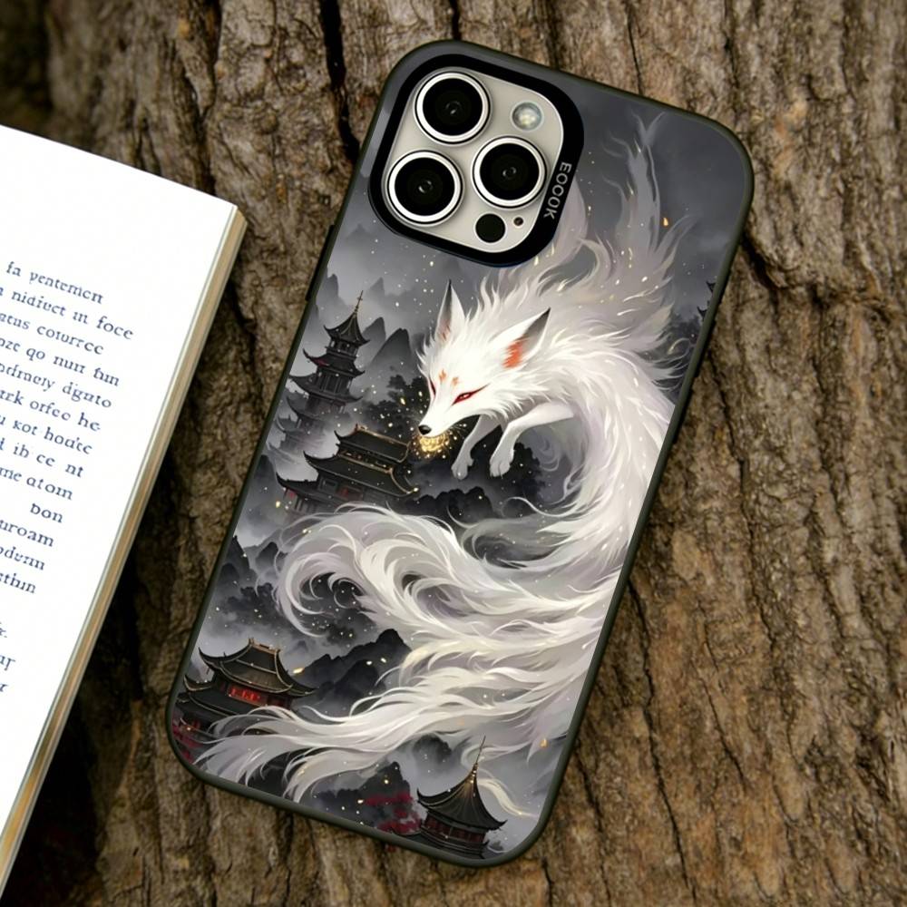 Fairy Fox Phone Case For iPhone 17,16,15,14,13,12,11 Plus,Pro Max,XS,Colorful Silver Black Cover