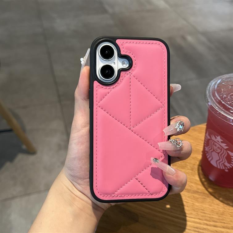Down jacket Matte Leather Phone Case For iPhone 11 12 13 14 15 16 Pro Max Plus Protection Shockproof Silicone Cover