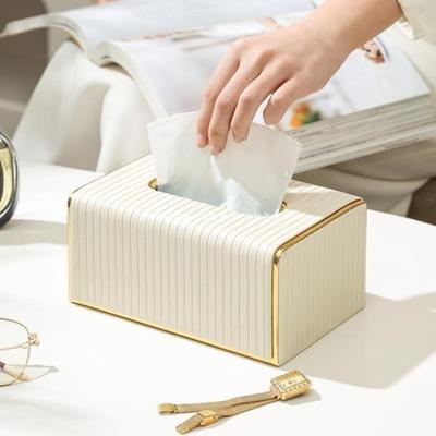 Exquisite gestreifte Taschentuchbox Hochwertiger europäischer Stil Serviettenhalter Hochwertiger leichter Luxus Papieraufbewahrungsbehälter Hotel
