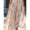 Elegante Vestido Maxi Floral con Cuello Halter para Mujer 2026, Vestido Largo de Gasa Fluido sin Mangas, Ropa de Playa y Fiesta de Verano
