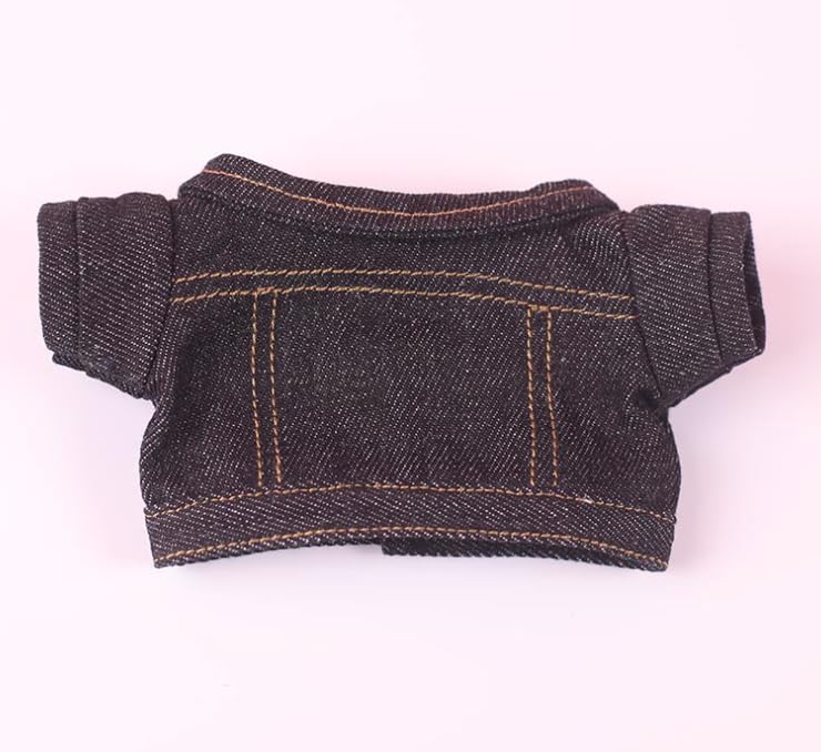 AXLUCE Plush Clothes - 20cm Plush Doll with Denim Jacket, Pants, and T-Shirt (Light Blue)