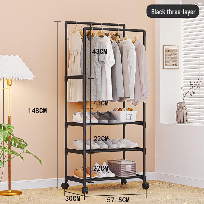 Foldable Multi-functional Clothes, Hat, and Shoe Rack for Bedroom Storage