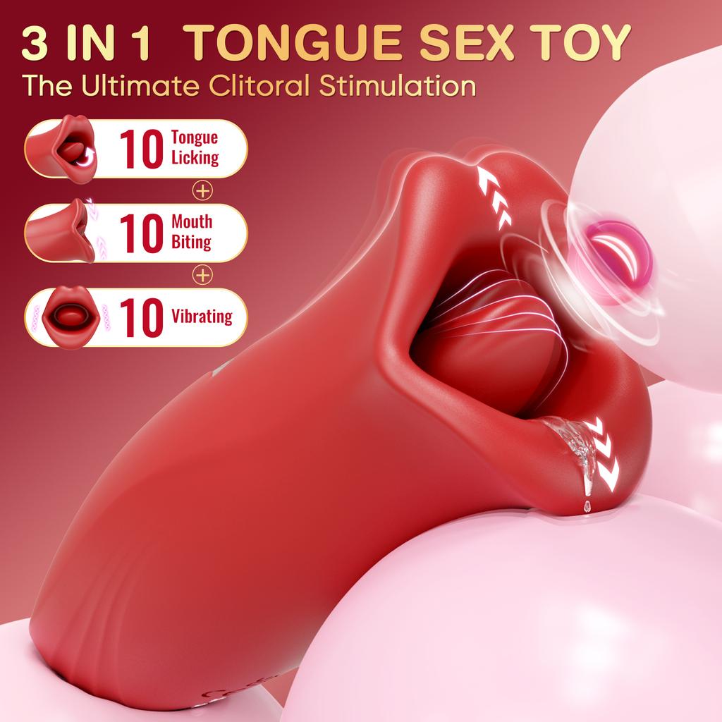 Realistic Oral Tongue Licking Vibrator Women Clitoris Stimulator Nipple Clitoral Vibrating Massager Sex Toy for Adults Products