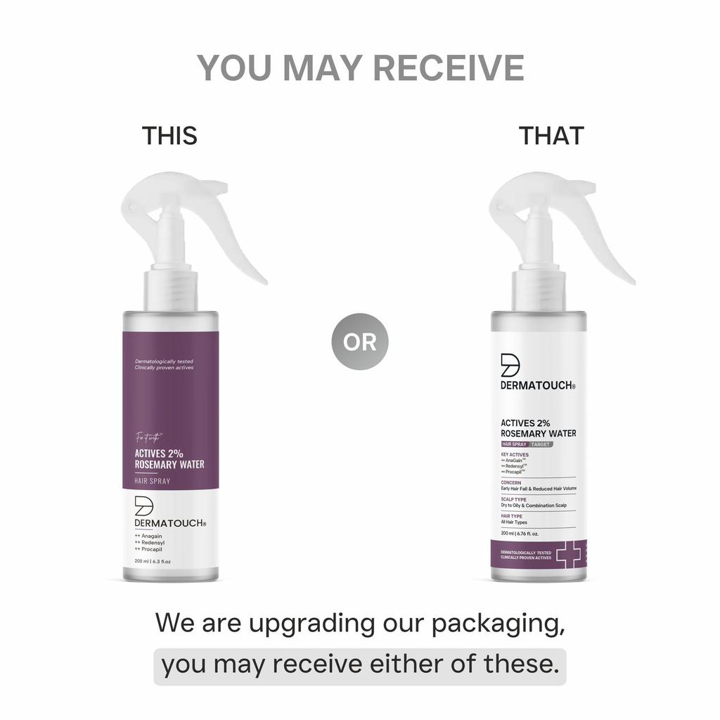DERMATOUCH Rosemary Hair Spary For Hair Growth | Advance 2% Actives Rosemary, Redensyl, Anagain + Procapil Spray Mist for Fall Control, Stimulates