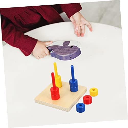 Milisten Color & Shape Sorting Toy Wooden Geometric Stacker Fine Motor Skills & Color Recognition Learning Toy for Toddlers 1+ Year