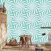 Hippie wallpaper background white, sea and mint for living room and bedroom 50x1000