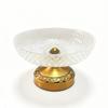 European High-Footed Glass Fruit Plate with Brass Base - Luxurious Retro Snack Dish for Living Room