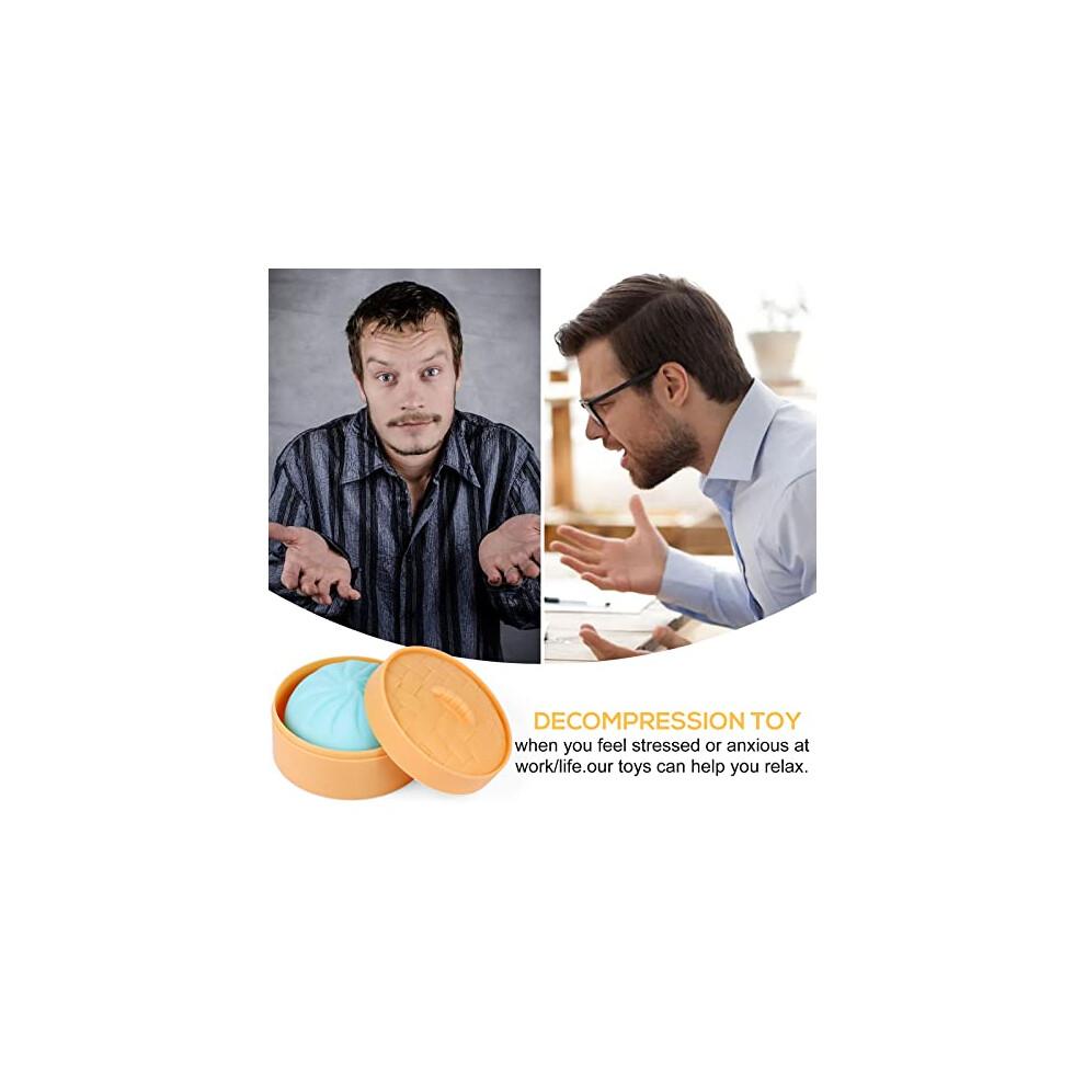 4 BUCĂȚI Biluțe Colorate de Aluat Squishy pentru Stres Jucărie Senzorială Fidget, Mingi de Aluat Stors Jucărie de Mână pentru Ameliorarea Stresului, Bun Anti-Anxietate cu Aburitor de Alimente Elastic