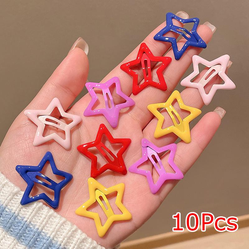 

10PCS/PACK Dopamine Mixed Material Colorful Cute Hairclip Practical Random Adorn BB Clip Headpiece Shattered Hair Clip Decoration A