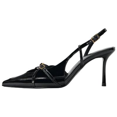 Patent Leather Slingback Stiletto Heel Pumps Black Womens 1320051038