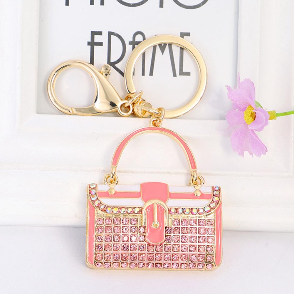 Fashion Small BaG Shape Alloy Plating Women Keychain Jewelry Gift (CHY-5287 Black)